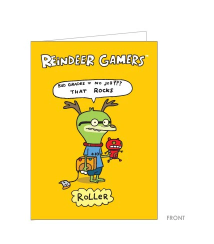 Reindeer Gamers - Carte de Voeux Jaune